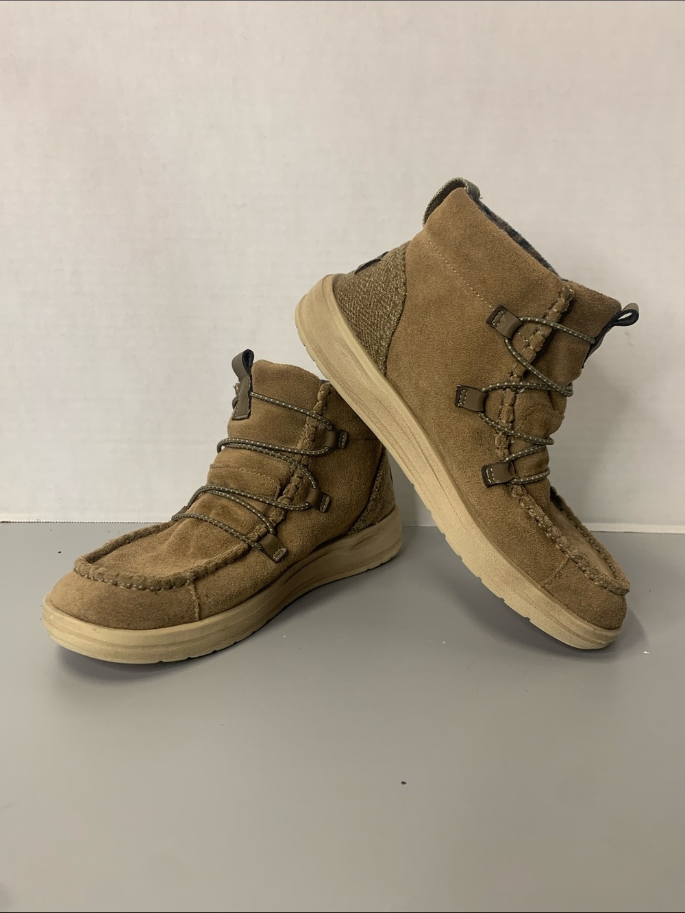 Hey Dude Women's Suede Ankle Boots - Tan Size 7